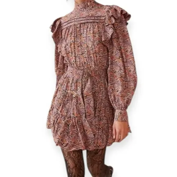 Ulla Johnson Whimsical Silk Reema Dress Goldenrod Paisley | Size 4 - Picture 12 of 16
